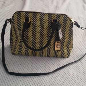 Ralph Lauren Boswell Dome Satchel in Sitron/Blk